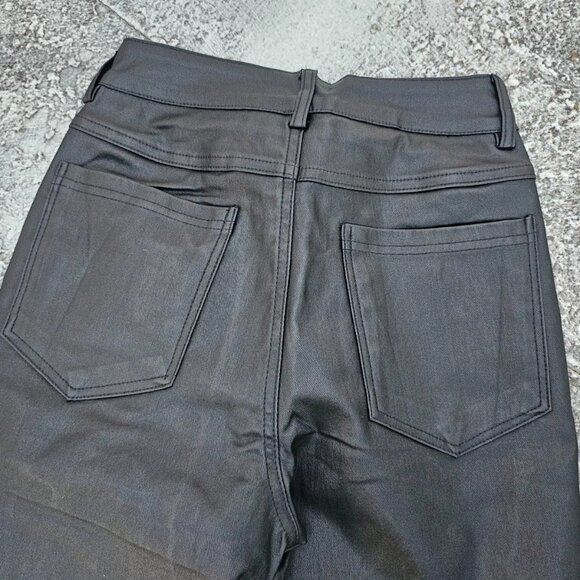Shein Girl Pant Black Faux Leather Pant Straight Size Petite XS - Picture 7 of 11